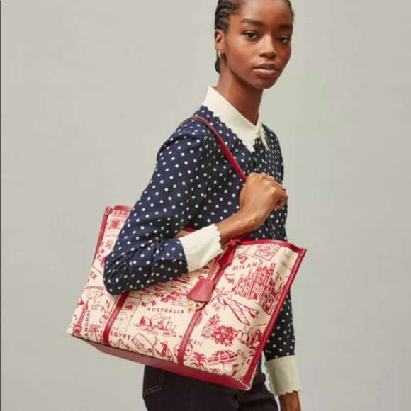 New Tory Burch Perry printed canvas & leather - Picture 2 of 13